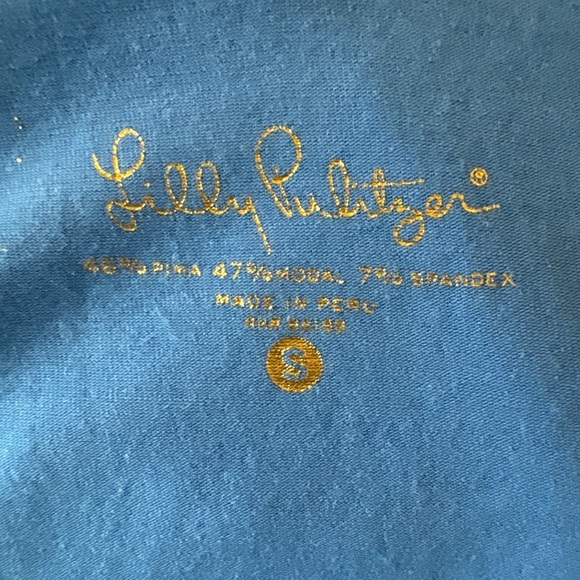 Lilly Pulitzer Alessa Ruffle Tank Top Blue Spring/Summer Beach Travel Size Sm - Picture 4 of 5